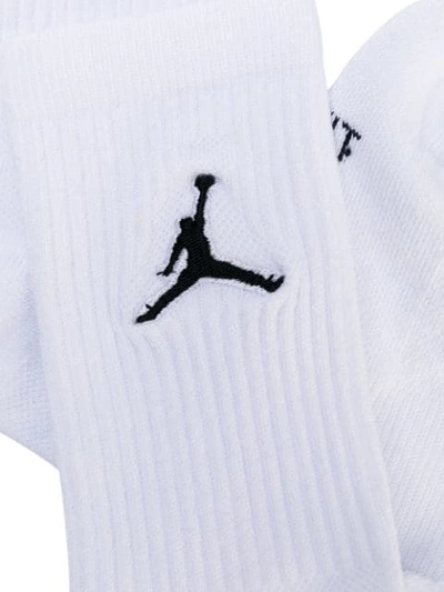 Shop Nike Jordan Jumpman Basketball Crew Socks 3 Pack In White