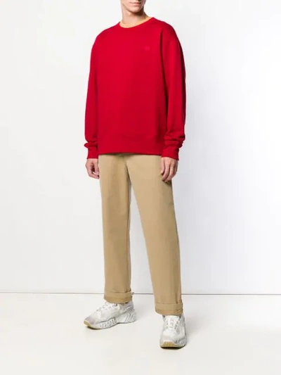 Shop Acne Studios Fairview Face Sweatshirt - Red