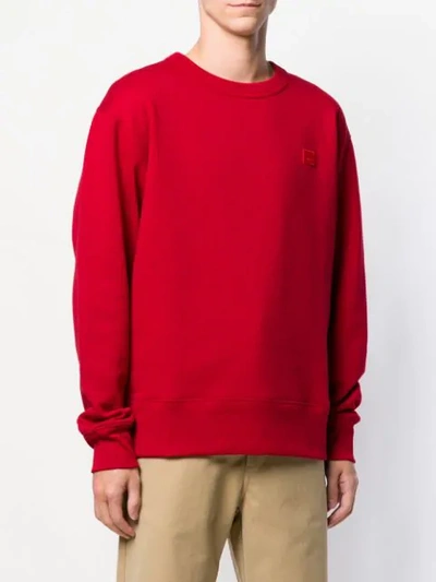 Shop Acne Studios Fairview Face Sweatshirt - Red