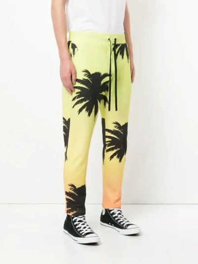 Shop Ports V Jamaica Print Track Trousers In Yellow