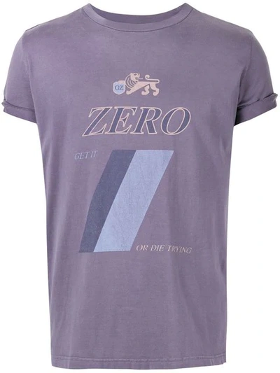 Shop Ground Zero Zero Printed T-shirt In Purple