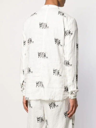 Shop Aleksandr Manamïs Children Print Shirt In White