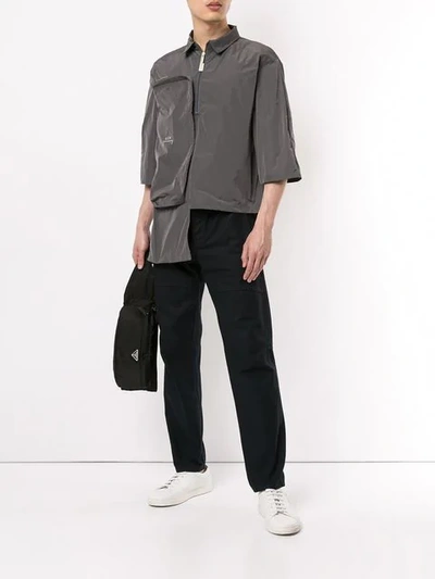 Shop A-cold-wall* Deconstructed Nylon Shirt In Grey