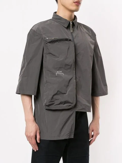 Shop A-cold-wall* Deconstructed Nylon Shirt In Grey