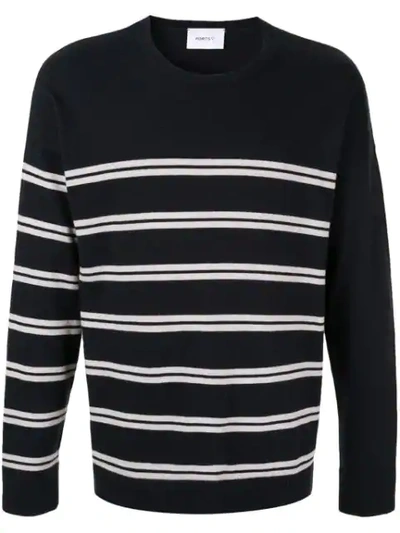 Shop Ports V Striped Sweater In Blue