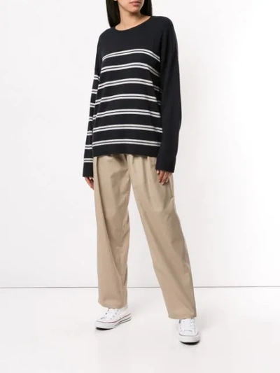 Shop Ports V Striped Sweater In Blue