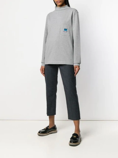 Shop Anglozine 'zine' Sweatshirt Mit Stehkragen In Grey