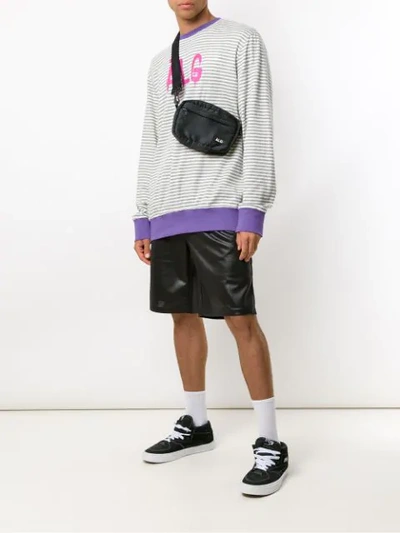 Shop Àlg Striped Sweatshirt In Grey