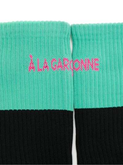 Shop À La Garçonne Two Tone Socks In Black