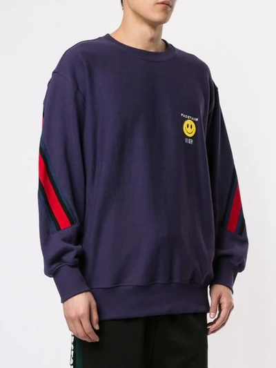 Shop Facetasm Panelled Contrast Trim Sweatshirt In Purple