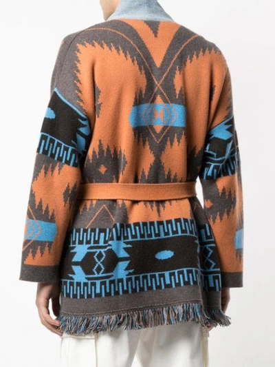 Shop Alanui X Greg Lauren Icon Cashmere Kimono Cardigan In Orange