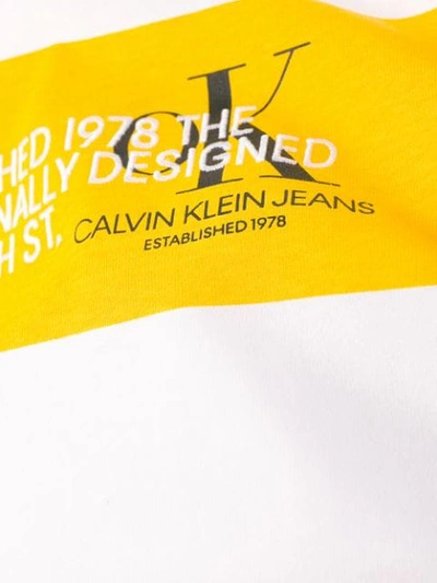 Shop Calvin Klein Jeans Est.1978 Calvin Klein Jeans Est. 1978 Striped Logo T-shirt - Yellow