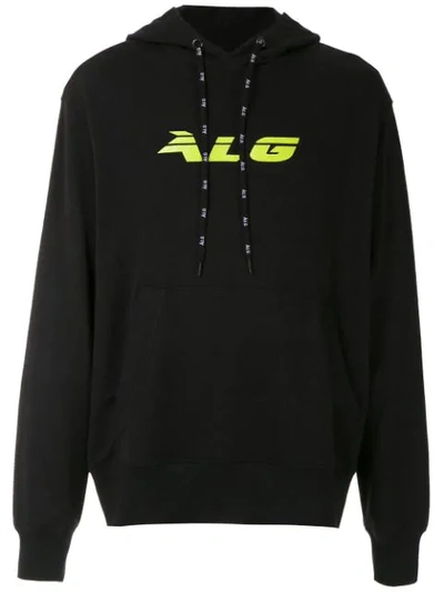 Shop Àlg Logo Printed Hooded Sweatshirt In Black