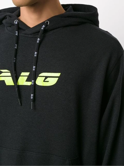Shop Àlg Logo Printed Hooded Sweatshirt In Black