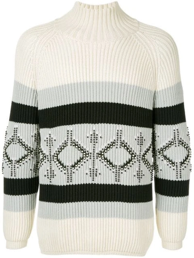 Shop Ports V Intarsia Knit Jumper In Multicolour