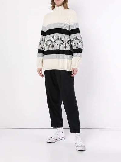 Shop Ports V Intarsia Knit Jumper In Multicolour