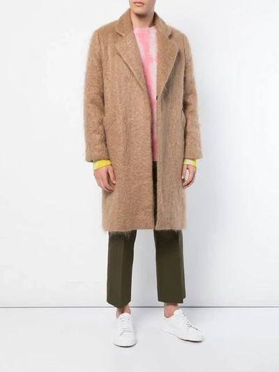 Shop The Elder Statesman Lined Double Breasted Coat In Brown