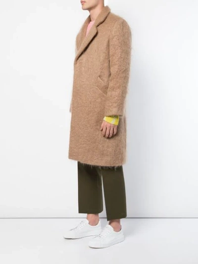 Shop The Elder Statesman Lined Double Breasted Coat In Brown