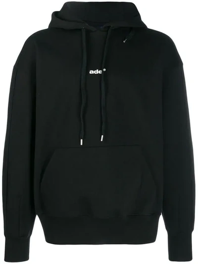 Shop Ader Error Logo Print Hoodie In Black