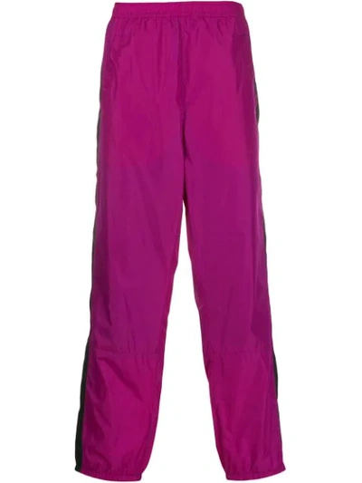 Shop Acne Studios Contrasting Stripe Track Trousers In Purple