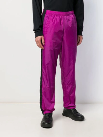 Shop Acne Studios Contrasting Stripe Track Trousers In Purple