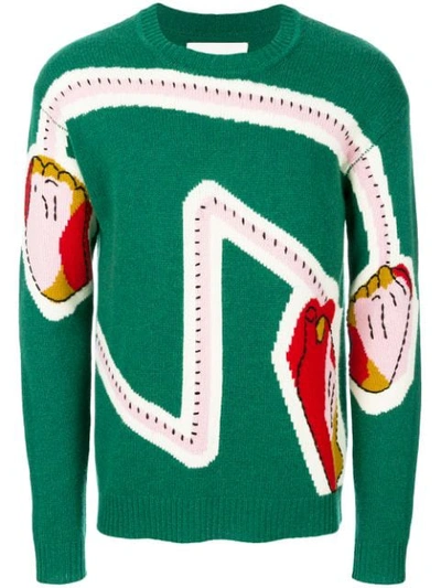 Shop Henrik Vibskov Hands On Knit Jumper In Green