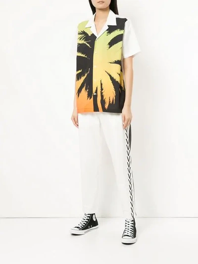 Shop Ports V Palm Tree Front Print Shirt In White