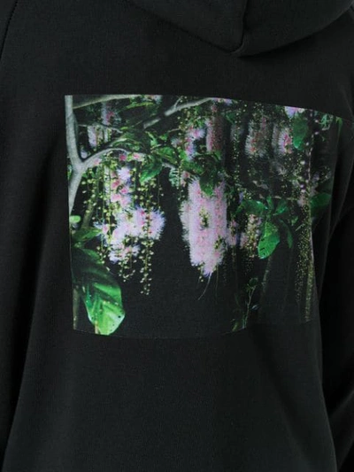 Shop Yuiki Shimoji Floral Print Oversized Zipped Hoodie In Black
