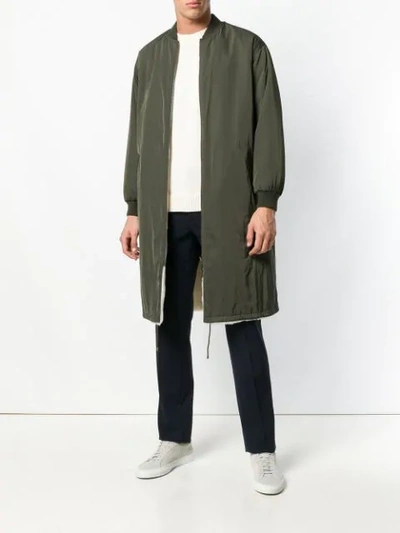 Shop Liska Reversible Bomber Coat In Green