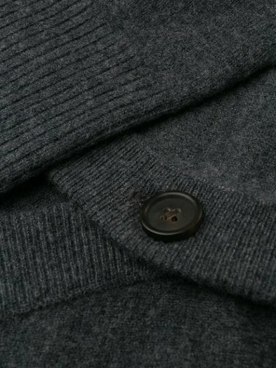 Shop Acne Studios Face Patch V-neck Cardigan In Grey