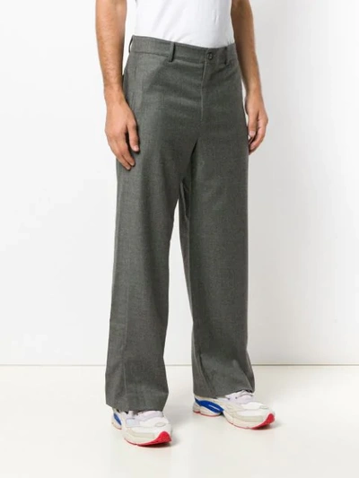 Shop Ader Error Straight Leg Trousers In Grey