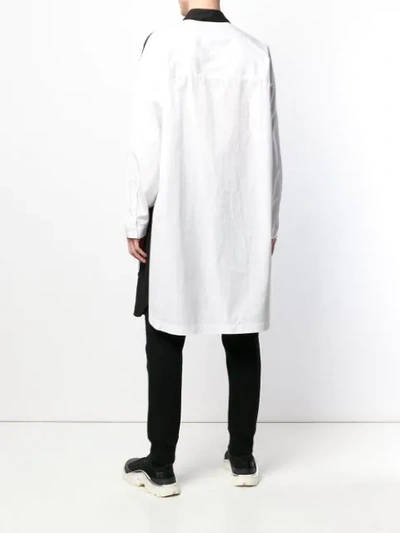 Shop Yohji Yamamoto Long Printed Shirt - White