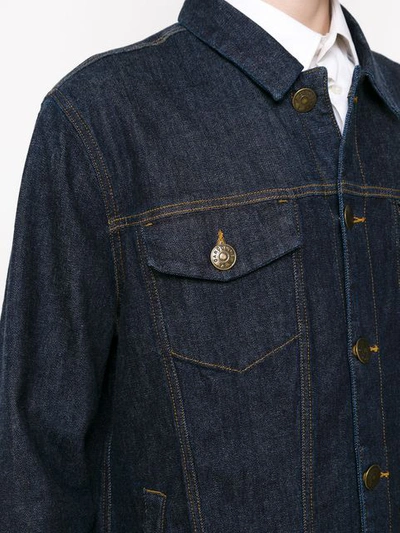 Shop À La Garçonne Logo Denim Jacket In Blue