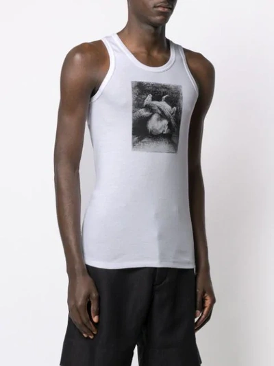 Shop Ann Demeulemeester Pegasus Print Tank Top - White