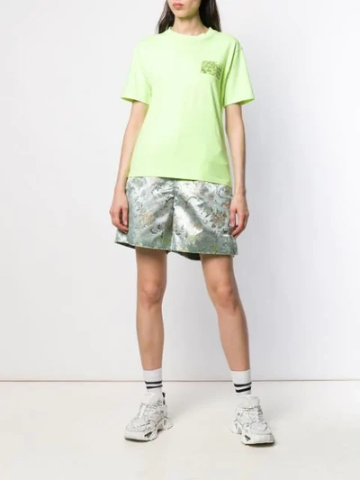 Shop Ximon Lee Floral Brocade Shorts In Green