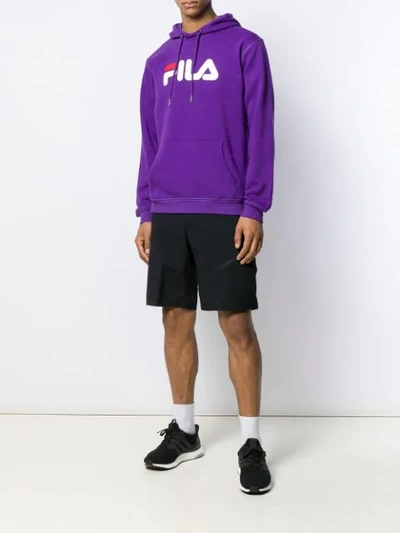 Shop Fila Branded Hoodie In Purple