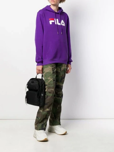 Shop Fila Branded Hoodie In Purple