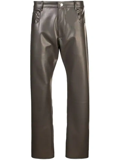 Shop Arthur Avellano Latex Jean-style Trousers In Grey