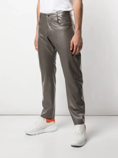 Shop Arthur Avellano Latex Jean-style Trousers In Grey
