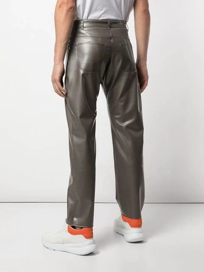 Shop Arthur Avellano Latex Jean-style Trousers In Grey