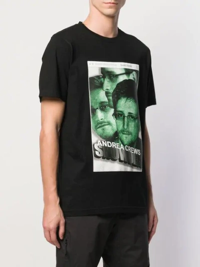 Shop Andrea Crews Snowden Print Crew Neck T-shirt In Black