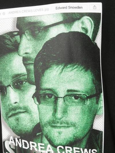 Shop Andrea Crews Snowden Print Crew Neck T-shirt In Black