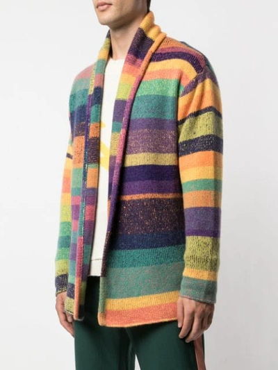 Shop The Elder Statesman Cashmere Italy Smoking Cardigan In Purple