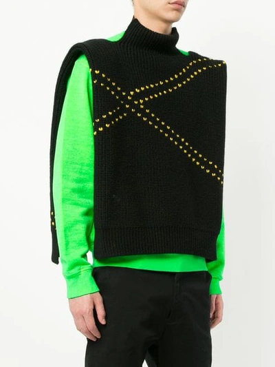 Shop Raf Simons Knitted Vest In Black