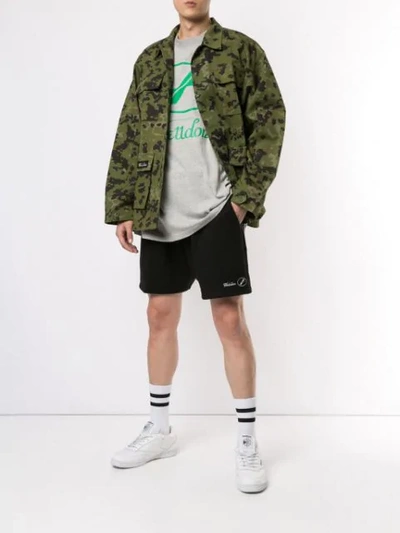 Shop We11 Done Camouflage Jacket In Green