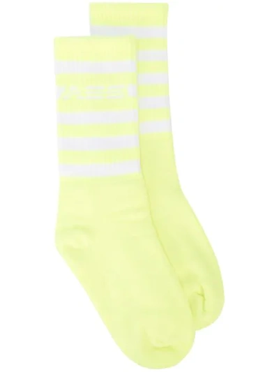 Shop Adam Selman Sport Striped Sport Socks  In Yellow