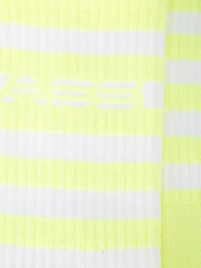 Shop Adam Selman Sport Striped Sport Socks  In Yellow