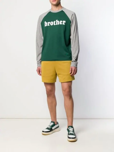 Shop Acne Studios Printed Long-sleeved T-shirt In Green