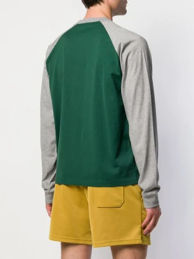 Shop Acne Studios Printed Long-sleeved T-shirt In Green