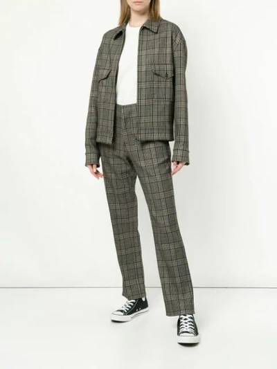 Shop Ports V Checked Trousers In Multicolour